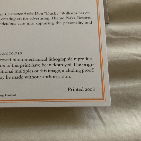 Limited Edition 2008 “Mickey, Minnie, Goofy, Donald and Pluto Lithographs NWOT - Picture 6 of 12